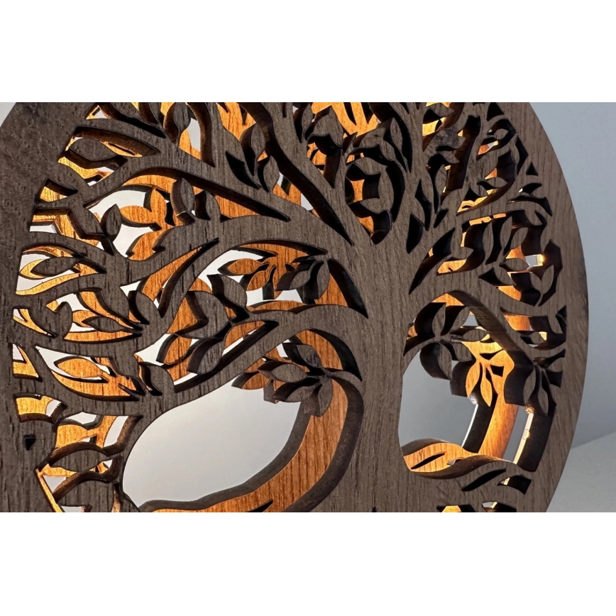 Li-Go 23648/DUB2 - LED prigušiva stona dekoracija LED/12W/230V 30x31 cm hrast/Drvo života