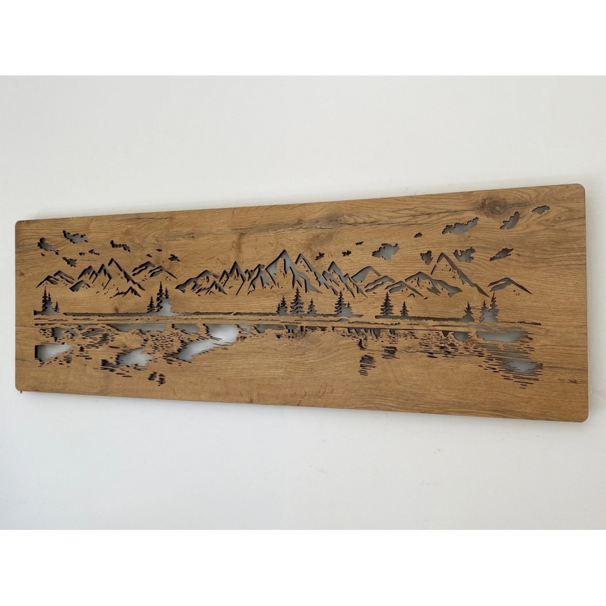 Li-Go 4778/A/4 - prigušiva LED zidna dekoracija LED/10W/5V 30000 mAh 120x40 cm hrast/Jezero