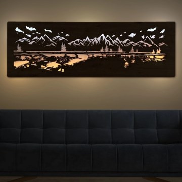 Li-Go 4778/A/4 - prigušiva LED zidna dekoracija LED/10W/5V 30000 mAh 120x40 cm hrast/Jezero