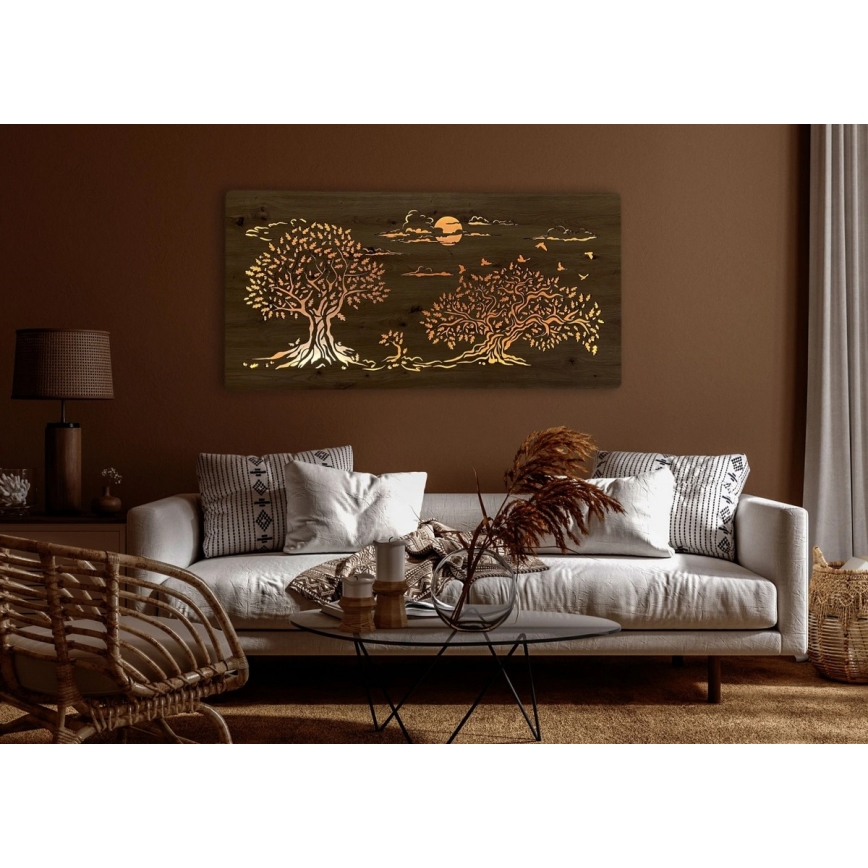 Li-Go 5307/DUB2 - LED prigušiva zidna dekoracija LED/24W/230V 120x60 cm hrast/Tri hrasta