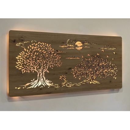 Li-Go 5307/DUB2 - LED prigušiva zidna dekoracija LED/24W/230V 120x60 cm hrast/Tri hrasta