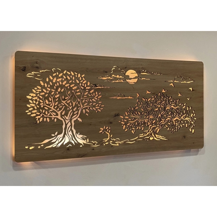 Li-Go 5307/DUB2 - LED prigušiva zidna dekoracija LED/24W/230V 120x60 cm hrast/Tri hrasta