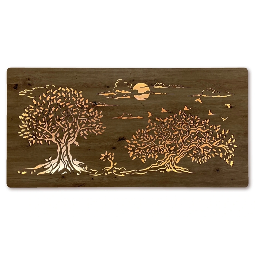 Li-Go 5307/DUB2 - LED prigušiva zidna dekoracija LED/24W/230V 120x60 cm hrast/Tri hrasta