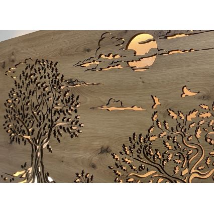 Li-Go 5307/DUB2 - LED prigušiva zidna dekoracija LED/24W/230V 120x60 cm hrast/Tri hrasta