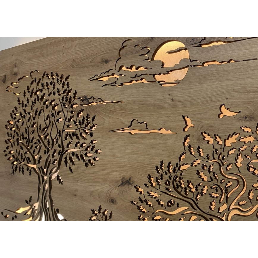 Li-Go 5307/DUB2 - LED prigušiva zidna dekoracija LED/24W/230V 120x60 cm hrast/Tri hrasta