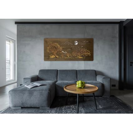 Li-Go 5478/DUB2 - LED prigušiva zidna dekoracija LED/24W/230V 130x60 cm hrast/Četiri hrasta i mesec