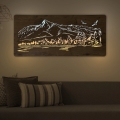 Li-Go 5589/A/DUB2 - LED prigušiva zidna dekoracija LED/10W/5V 30000 mAh 110x50 cm hrast/Planine sa pticama