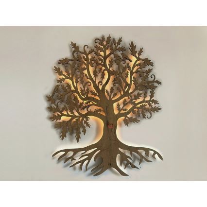 Li-Go 5732/DUB/S2 - LED prigušiva zidna dekoracija LED/10W/5V 20000 mAh 68x80 cm hrast