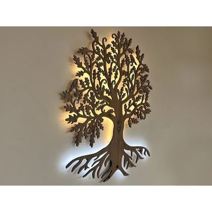 Li-Go 5732/DUB/S2 - LED prigušiva zidna dekoracija LED/10W/5V 20000 mAh 68x80 cm hrast