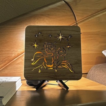 Li-Go 5788/DUB2 - LED stona dekoracija LED/12W/230V 19x19 cm hrast/Mali princ