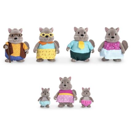 Li'l Woodzeez - Igrački set BUSTLEBERRY porodica veverica