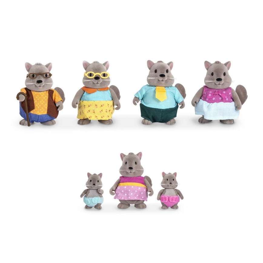 Li'l Woodzeez - Igrački set BUSTLEBERRY porodica veverica