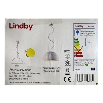 Lindby - LED RGB prigušiva luster na sajli CAROLLE LED/10W/230V Wi-Fi Tuya