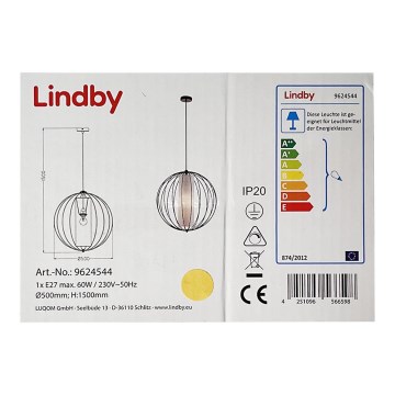 Lindby - Luster na sajli KORIKO 1xE27/60W/230V