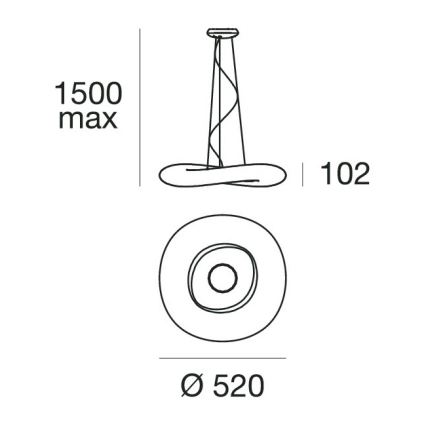 Linea Light 8005 - LED prigušiva luster na sajli MR. MAGOO LED/23W/230V prečnik 52 cm