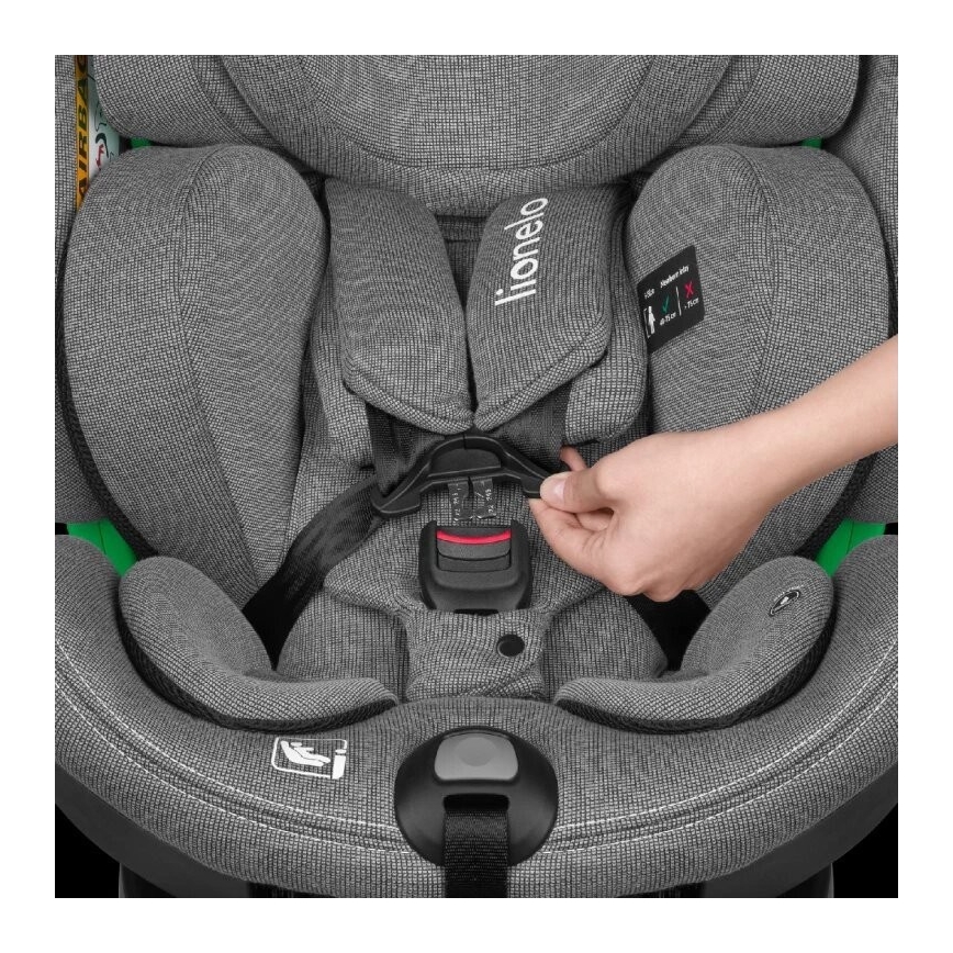 Lionelo - Auto-sedište sa rotacionom bazom HARMONY i-Size 40-150 cm sivo