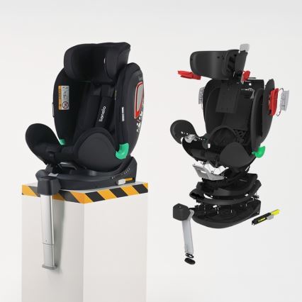 Lionelo - Rotirajuće autosedište sa bazom ANTOON PLUS i-Size 40-105 cm Crni Oniks
