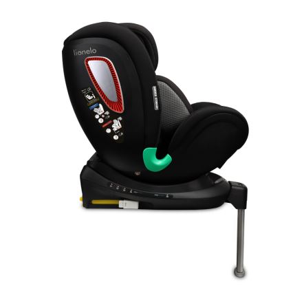 Lionelo - Rotirajuće autosedište sa bazom ANTOON PLUS i-Size 40-105 cm Crni Oniks