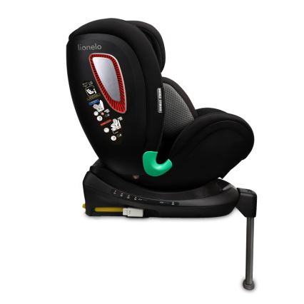 Lionelo - Rotirajuće autosedište sa bazom ANTOON PLUS i-Size 40-105 cm Crni Oniks
