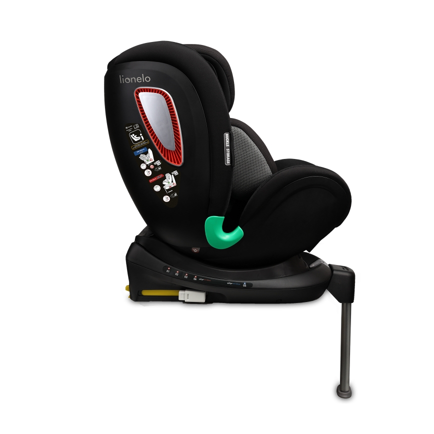 Lionelo - Rotirajuće autosedište sa bazom ANTOON PLUS i-Size 40-105 cm Crni Oniks