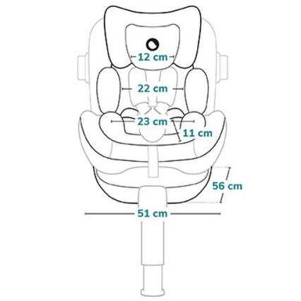 Lionelo - Rotirajuće autosedište sa bazom ANTOON PLUS i-Size 40-105 cm Crni Oniks