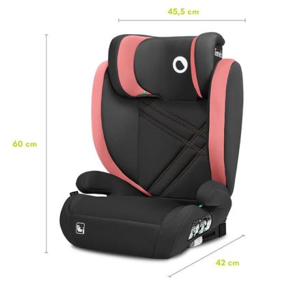 Lionelo - Autosedište HUGO i-Size 100-150 cm crno/ružičasto