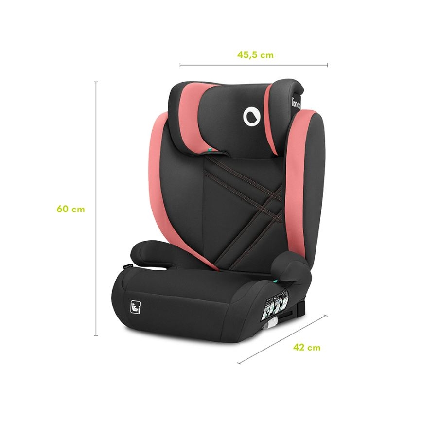 Lionelo - Autosedište HUGO i-Size 100-150 cm crno/ružičasto