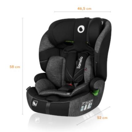 Lionelo - Autosedište LEVI ONE i-Size 76-150 cm crno/sivo