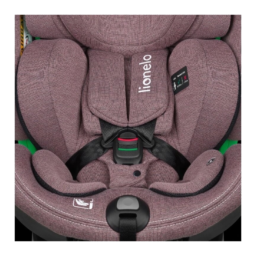 Lionelo - Autosedište sa bazom, okretno HARMONY i-Size 40-150 cm ružičasto