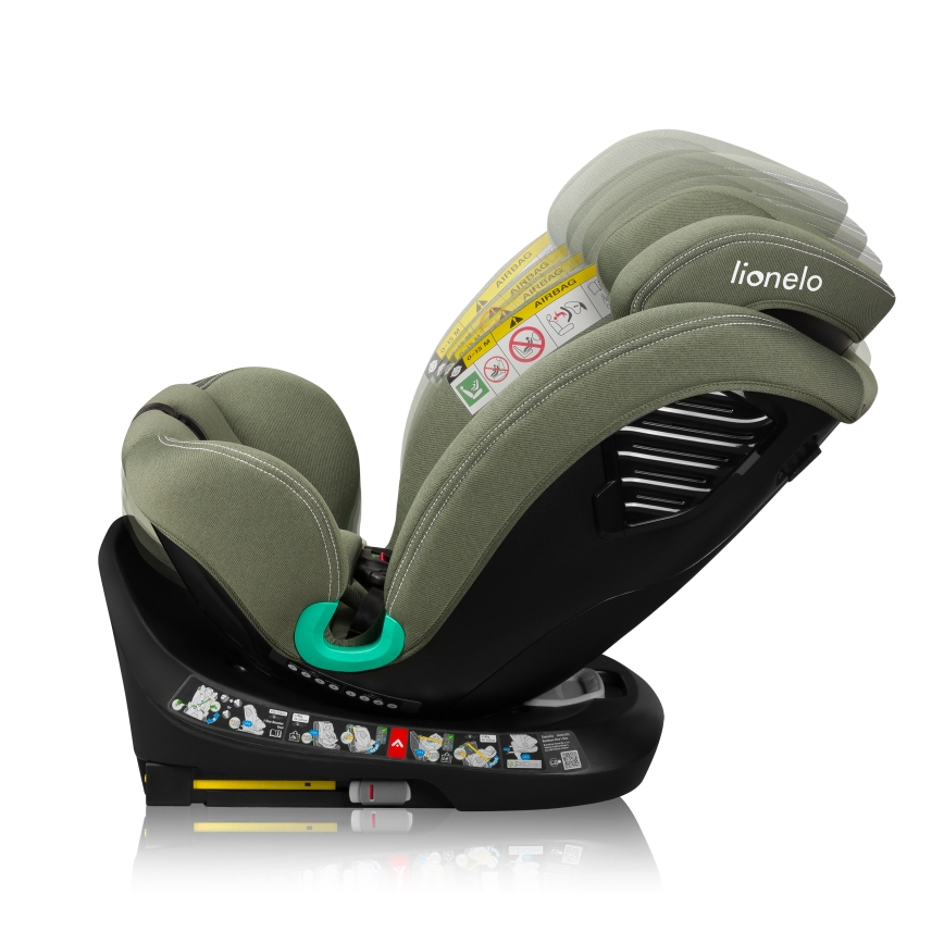 Lionelo - Rotirajuće autosedište sa bazom BASTIAAN ONE i-Size 40-150 cm maslinasto-zelena