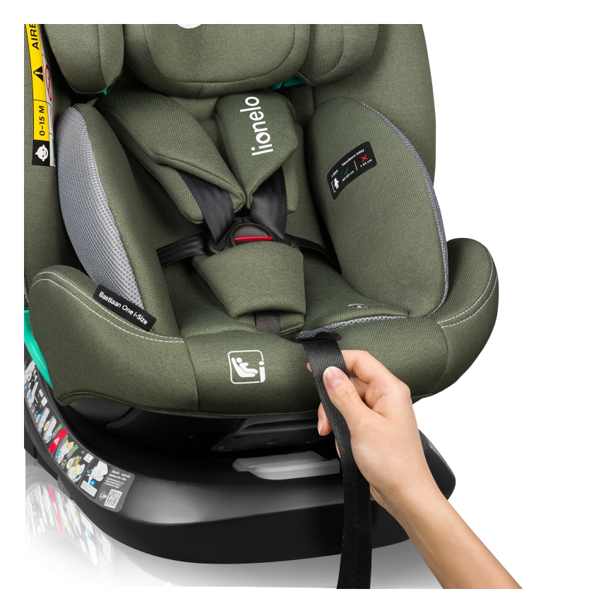 Lionelo - Rotirajuće autosedište sa bazom BASTIAAN ONE i-Size 40-150 cm maslinasto-zelena