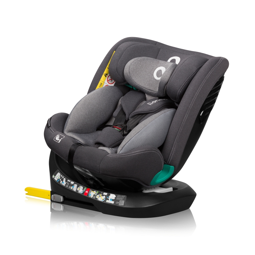 Lionelo - Rotirajuće dečije auto-sedište sa bazom BASTIAAN ONE i-Size 40-150 cm Grey Stone