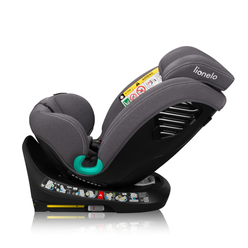 Lionelo - Rotirajuće dečije auto-sedište sa bazom BASTIAAN ONE i-Size 40-150 cm Grey Stone