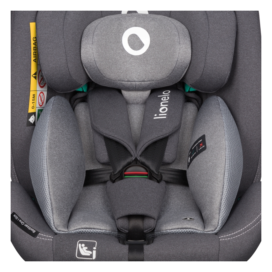 Lionelo - Rotirajuće dečije auto-sedište sa bazom BASTIAAN ONE i-Size 40-150 cm Grey Stone