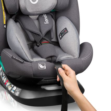 Lionelo - Rotirajuće dečije auto-sedište sa bazom BASTIAAN ONE i-Size 40-150 cm Grey Stone