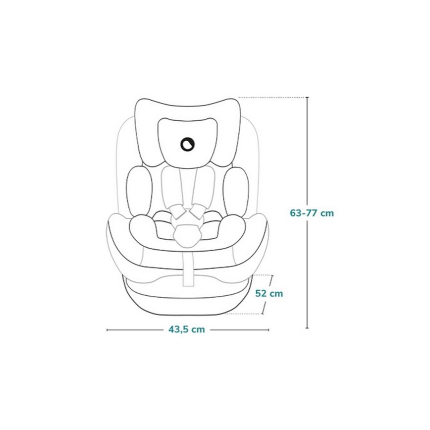 Lionelo - Rotirajuće dečije auto-sedište sa bazom BASTIAAN ONE i-Size 40-150 cm Grey Stone