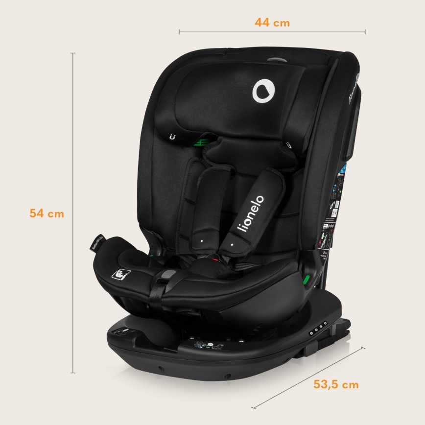 Lionelo - Autosedište sa rotirajućom bazom BASTIAAN i-Size 40-150 cm Crni karbon