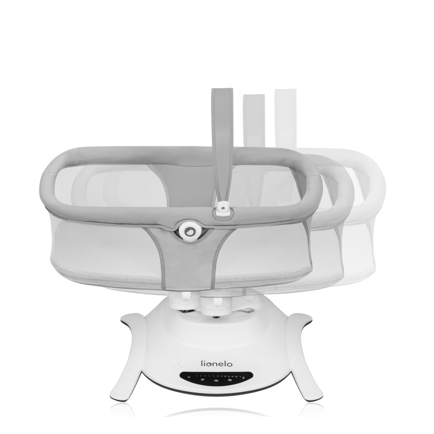 Lionelo - Ljuljaška za bebe sa melodijom 2u1 BELLA 4xAA Sivi beton + daljinski upravljač