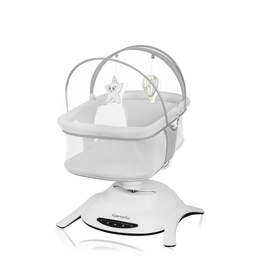 Lionelo - Ljuljaška za bebe sa melodijom 2u1 BELLA 4xAA Sivi beton + daljinski upravljač