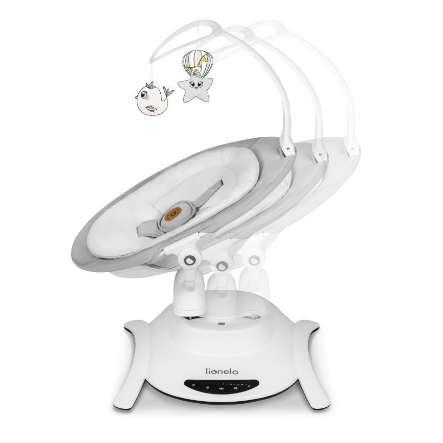 Lionelo - Dečija ljuljaška sa melodijom BELLA Grey Concrete + daljinski upravljač