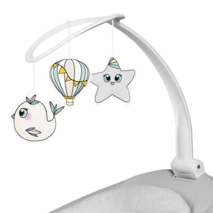 Lionelo - Dečija ljuljaška sa melodijom BELLA Grey Concrete + daljinski upravljač