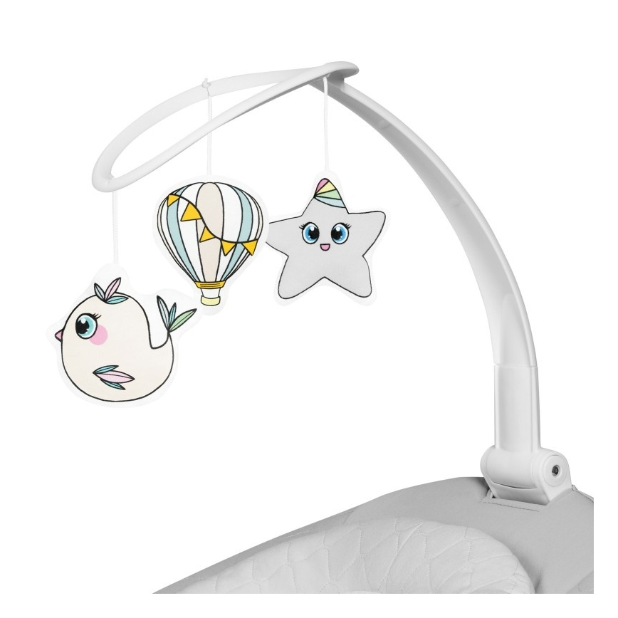 Lionelo - Dečija ljuljaška sa melodijom BELLA Grey Concrete + daljinski upravljač