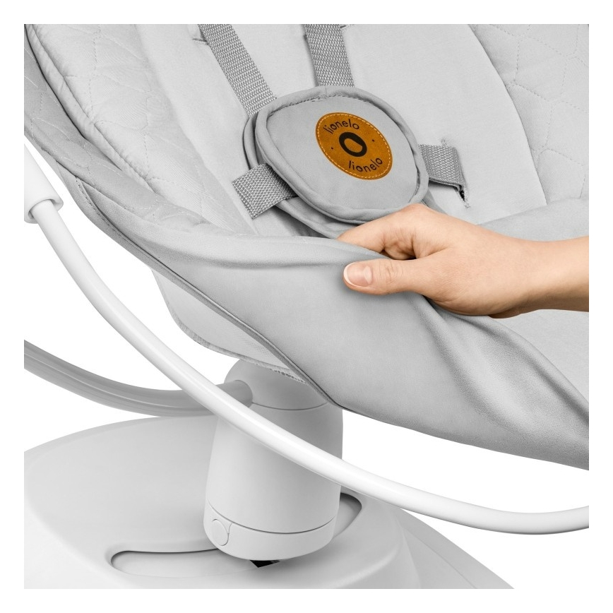 Lionelo - Dečija ljuljaška sa melodijom BELLA Grey Concrete + daljinski upravljač