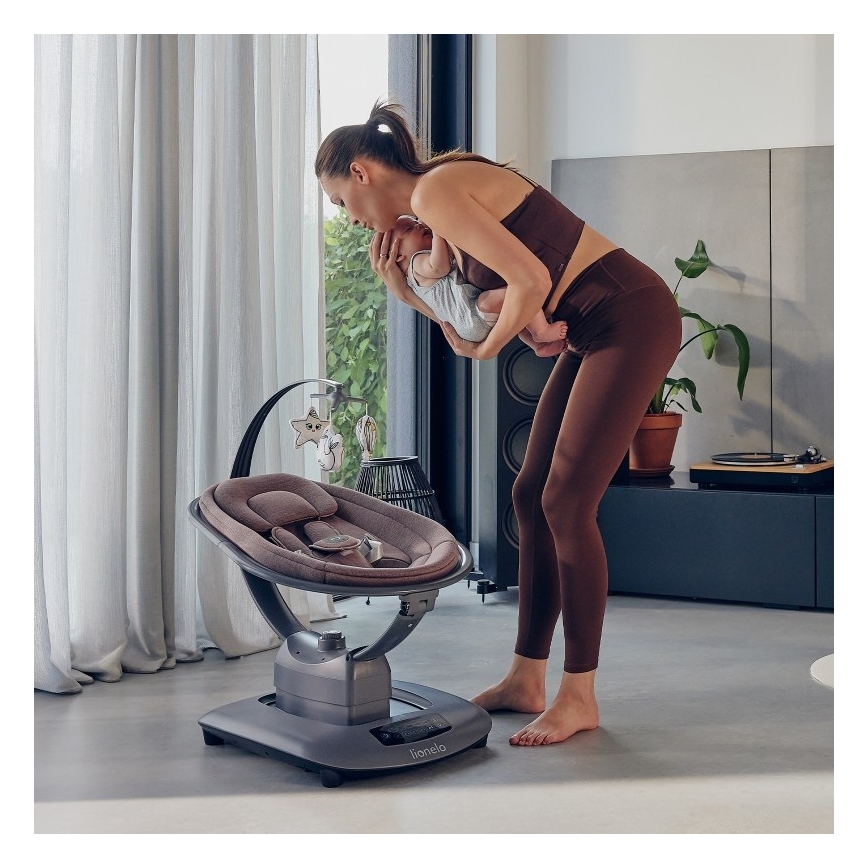 Lionelo - Dečija ljuljaška sa melodijom BLOSSOM Pink Mauve + daljinski upravljač