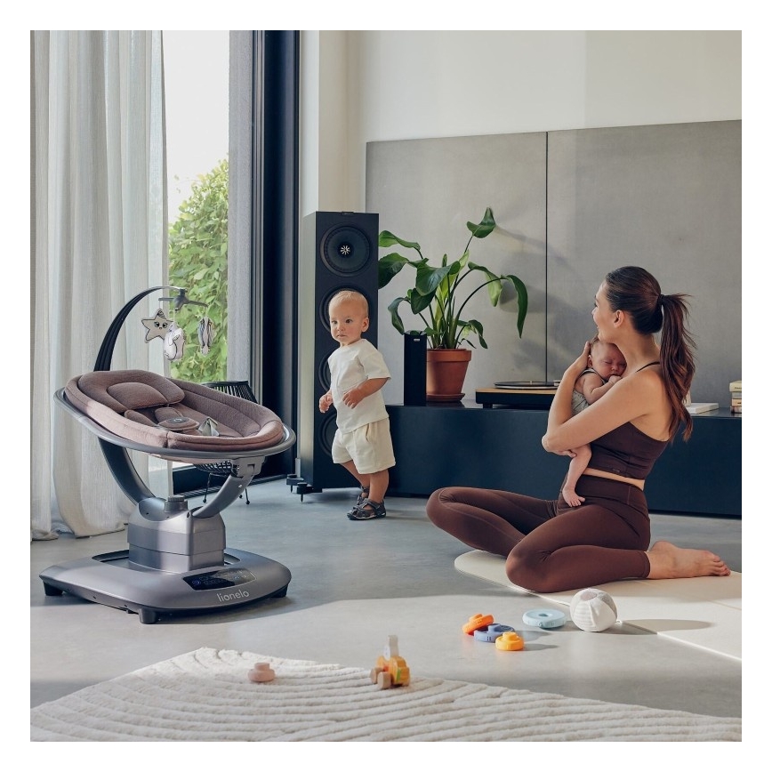 Lionelo - Dečija ljuljaška sa melodijom BLOSSOM Pink Mauve + daljinski upravljač