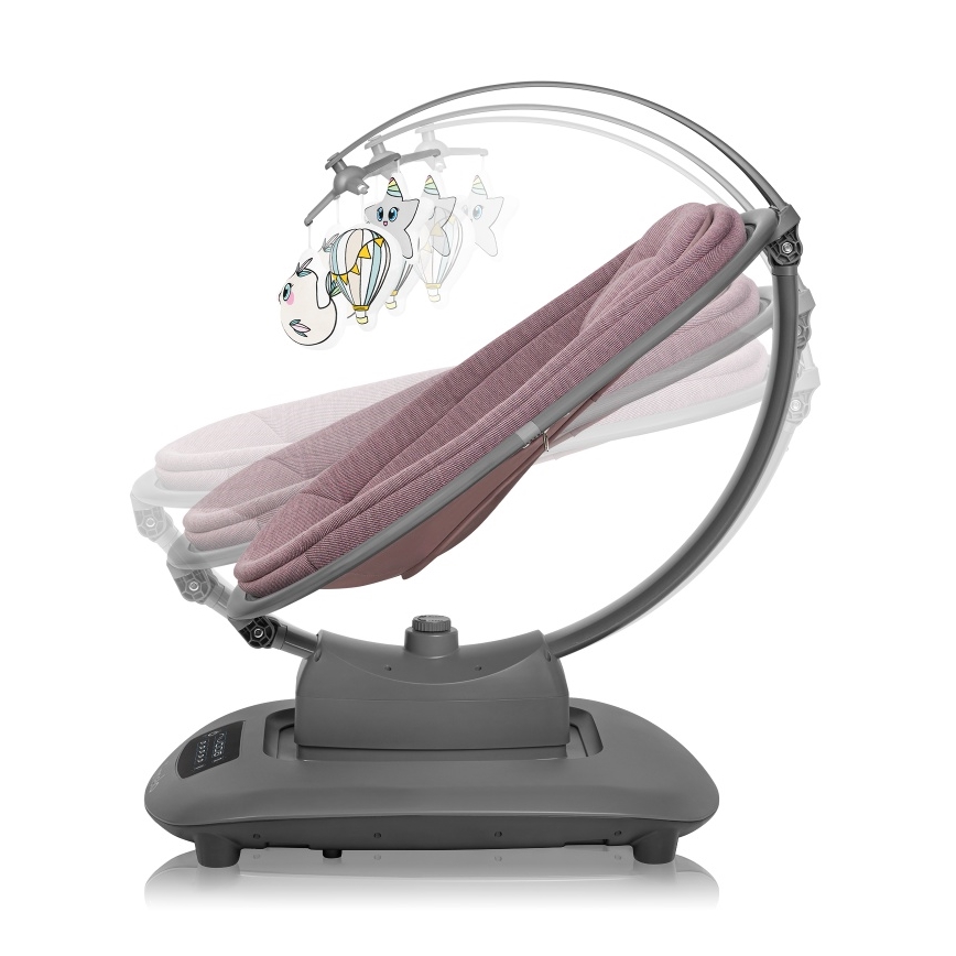 Lionelo - Dečija ljuljaška sa melodijom BLOSSOM Pink Mauve + daljinski upravljač