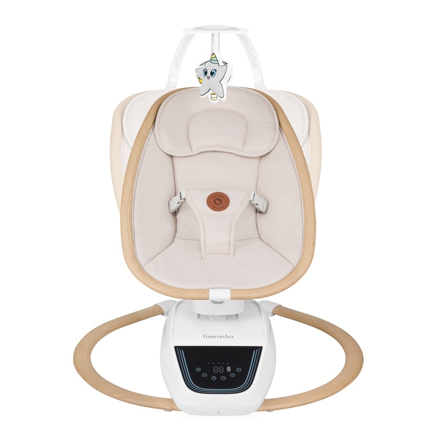 Lionelo - Dečija ljuljaška sa melodijom OLIVIA Beige Natural + daljinski upravljač