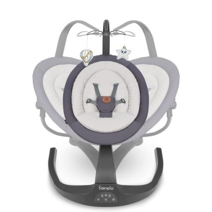 Lionelo - Dečija ljuljaška sa melodijom RINA 4xAA Sivi beton + daljinski upravljač
