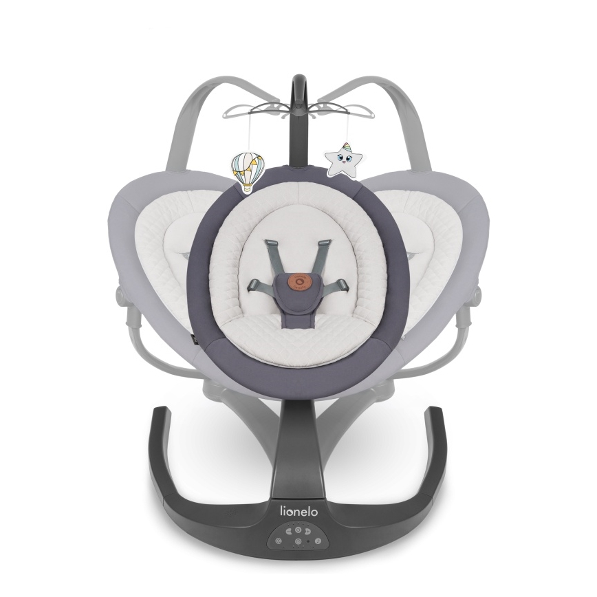 Lionelo - Dečija ljuljaška sa melodijom RINA 4xAA Sivi beton + daljinski upravljač