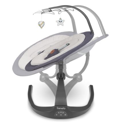 Lionelo - Dečija ljuljaška sa melodijom RINA 4xAA Sivi beton + daljinski upravljač